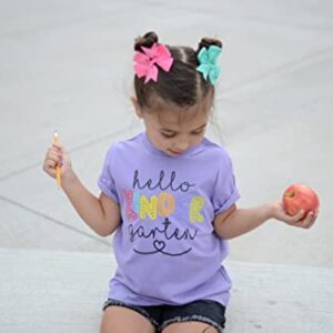 Olive Loves Apple Hello Kindergarten First Day of School Gift Back to School Mauve Shirt 5/6