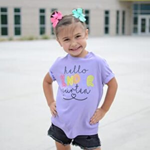 Olive Loves Apple Hello Kindergarten First Day of School Gift Back to School Mauve Shirt 5/6