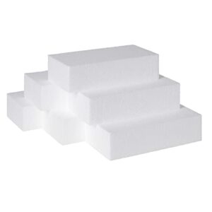 6 Pack Foam Blocks for Crafts, Polystyrene Brick Rectangles for DIY, Packing, Centerpieces (8 x 4 x 2 in)