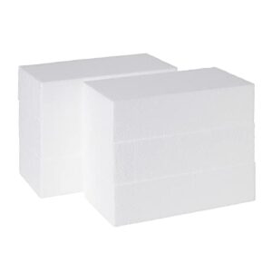 6 Pack Foam Blocks for Crafts, Polystyrene Brick Rectangles for DIY, Packing, Centerpieces (8 x 4 x 2 in)