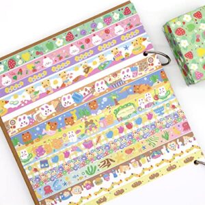 MPOPUUL 30 Rolls Kawaii Washi Tape Set - Cute Bear Print Washi Tapes Decorative for Kids, School Supplies, Journalings,Scrapbooking, DIY Crafts, 20/15/10mm Wide