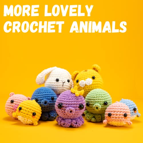 HEJIN Crochet Kit for Beginners, Beginner Crochet Kit for Adults Kids, Octopus Crochet Animal Kit Include Videos Tutorials, Yarn, Eyes, Stuffing, Crochet Hook- Boys and Girls Birthdays Gift