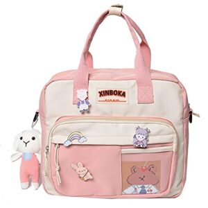 cute school backpack with plush pendant girls pink japanese schoolbag cute backpack for school jk uniform handbags