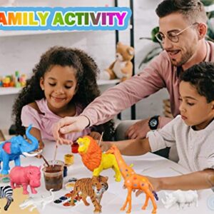 Yileqi Safari Animal Painting Kit for Kids Crafts and Arts Set, Jumbo Jungle Animal Toy Art and Crafts for Boys Girls Age 4 5 6 7 8 Years Old, DIY Art Supplies Paint for Kid Activities Birthday Gift