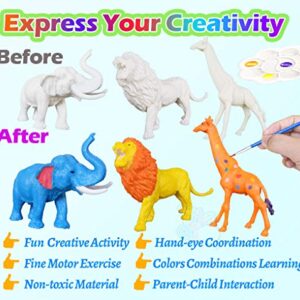 Yileqi Safari Animal Painting Kit for Kids Crafts and Arts Set, Jumbo Jungle Animal Toy Art and Crafts for Boys Girls Age 4 5 6 7 8 Years Old, DIY Art Supplies Paint for Kid Activities Birthday Gift