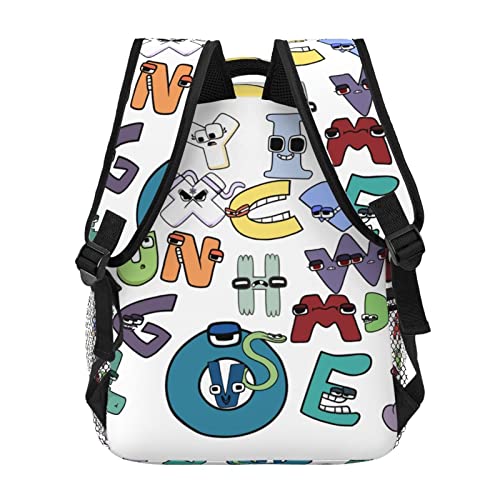 Alphabet Lore Backpacks for Boys Girls Teens Book Bag Travel Hiking Camping Work Bags