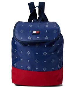tommy hilfiger portland medium flap backpack navy multi one size