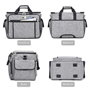 Sewing Machine Case, CAB55 Sewing Machine Carrying Bag with Removable Padding Pad, Tote Bag for Sewing Machine and Extra Sewing Accessories, Gray(17"x13"x14")