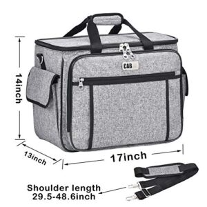 Sewing Machine Case, CAB55 Sewing Machine Carrying Bag with Removable Padding Pad, Tote Bag for Sewing Machine and Extra Sewing Accessories, Gray(17"x13"x14")