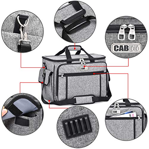 Sewing Machine Case, CAB55 Sewing Machine Carrying Bag with Removable Padding Pad, Tote Bag for Sewing Machine and Extra Sewing Accessories, Gray(17"x13"x14")