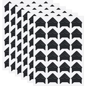 12 sheets 288 count self-adhesive photo corners stickers, acid free photo mounting corners for scrapbooks, memory books, diy picture album, journal (black)