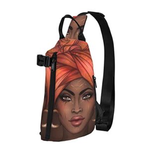 ykklima african american girl pattern sling backpack rope crossbody shoulder bag for men women travel hiking outdoor daypack