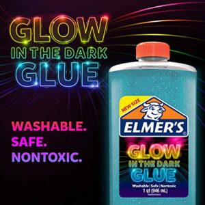 Elmer’s Glow in The Dark Liquid Glue, Washable, Blue, 1 Quart, Glue for Making Slime