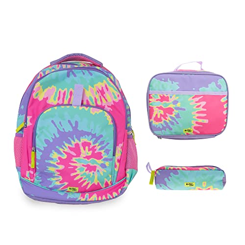 Western Chief Multi Compartment Backpack Bundle with Lunch Box and Pencil Pouch for Boys and Girls, Tie Dye, Medium