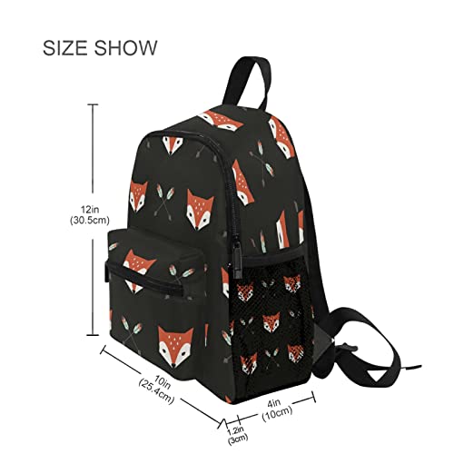 senya Fox and Arrows Kids Backpack with Chest Clip, Toddler Schoolbag Preschool Bag for Girls Boys