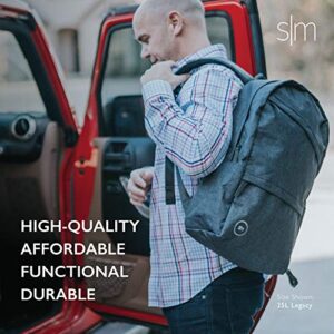 Simple Modern Backpack with Laptop Compartment Sleeve for Women, Men, College, School, Work- Travel Bag, 25 Liter Legacy -Slate