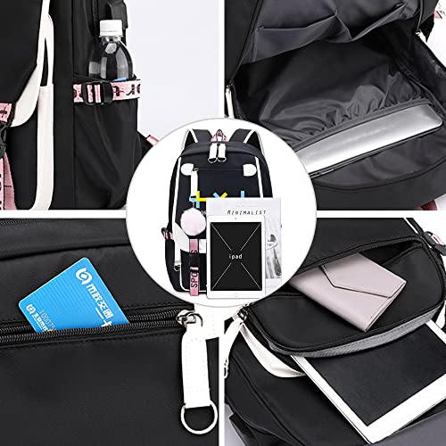 WGEEEY Kpop TXT School Backpack Merchandise, TXT Book Bag Casual Backpack, Black