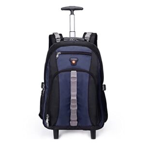 aoking 22 inch water resistant rolling wheeled backpack laptop compartment bag (22inch, blue)
