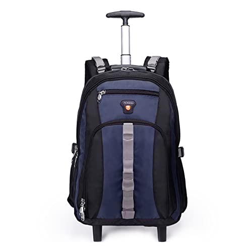 AOKING 22 Inch Water Resistant Rolling Wheeled Backpack Laptop Compartment Bag (22inch, Blue)