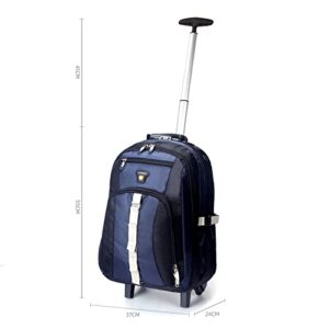 AOKING 22 Inch Water Resistant Rolling Wheeled Backpack Laptop Compartment Bag (22inch, Blue)