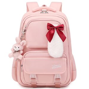 yojoy laptop backpack 15.6 inch school bag kids elementary primary backpacks large college bookbags for women girls teens waterproof travel daypack (pink)