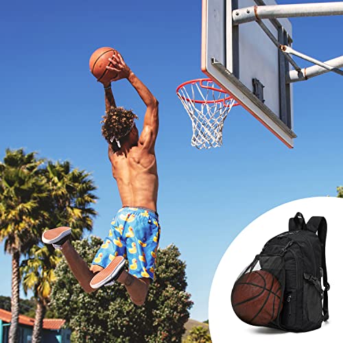 Basketball Backpack Bag for Laptop ,Sports Soccer with Ball Compartment,Black