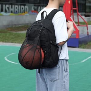 Basketball Backpack Bag for Laptop ,Sports Soccer with Ball Compartment,Black