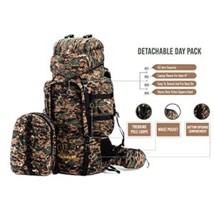 TriPole Colonel 85 litres Rucksack + Detachable Day Pack, Digital Camouflage