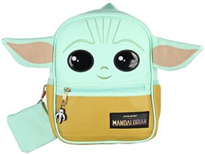 star wars the mandalorian grogu baby yoda mini backpack 10.5″ with coin purse