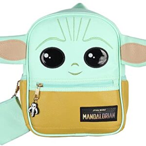 Star Wars The Mandalorian Grogu Baby Yoda Mini Backpack 10.5" with Coin Purse