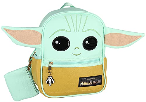 Star Wars The Mandalorian Grogu Baby Yoda Mini Backpack 10.5" with Coin Purse