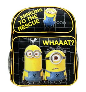 despicable me medium backpack minions to the rescue black 14″ new dl30407