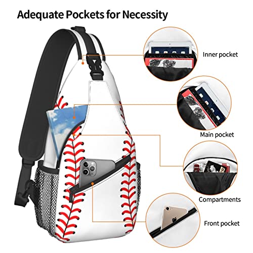 Baseball Sling Bag Chest Bag Sport Baseball Crossbody Bags For Mens Womens