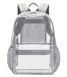 abshoo heavy duty clear backpack stadium approved transparent clear backpack for school (grey)