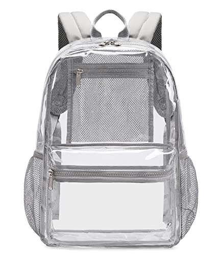 Abshoo Heavy Duty Clear Backpack stadium approved Transparent Clear Backpack for School (Grey)