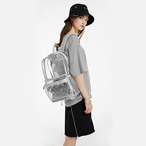 Abshoo Heavy Duty Clear Backpack stadium approved Transparent Clear Backpack for School (Grey)