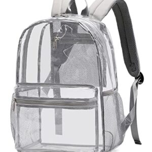 Abshoo Heavy Duty Clear Backpack stadium approved Transparent Clear Backpack for School (Grey)