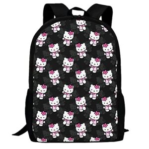 hipeya pink backpack for teens girls, cute anime backpack large capacity daypack casual travel bag for youth with storage bag