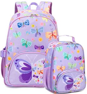 backpack for kids girls butterfly preschool kindergarten bookbag set with lunch box toddler school bag