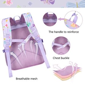 Backpack for Kids Girls Butterfly Preschool Kindergarten Bookbag Set with Lunch Box Toddler School Bag