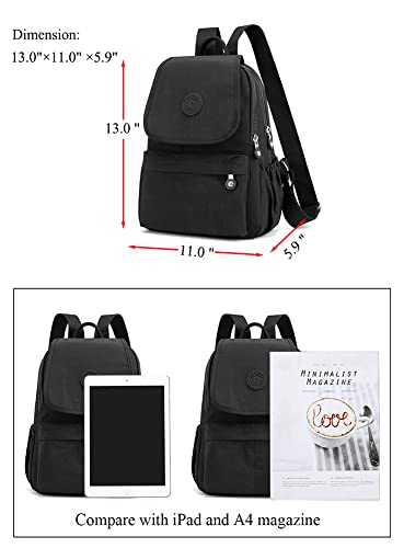 Collsants Women Small Backpack Purse Nylon Mini Backpack for Teen Girls Casual Fashion Daypack(Black)