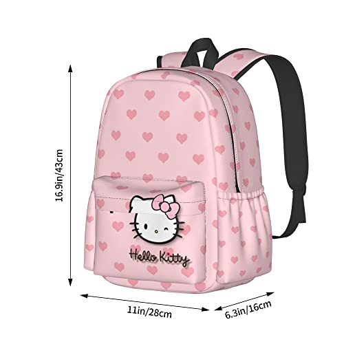 Travel Backpack, Notebook Laptop Bags For Men Women Weekend Outings Accessories For Trip Book Bag Travel Hiking Camping Work Cartoon Pink Cute Cat 4