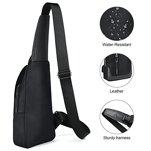 Sling Backpack with USB Charging Port, Chest Bag Crossbody Daypack Shoulder Bag for Men, Hiking, Cycling, Travel