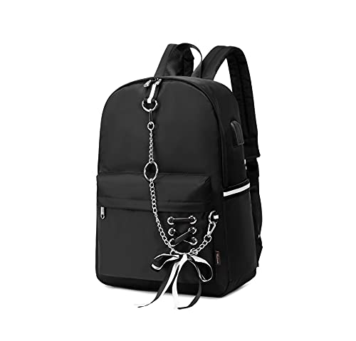 Wadirum Fashion Backpack Purse for Women Cute School Bag for Girl Black