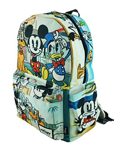 Disney Mickey Mouse Wondapop Deluxe Oversize Print Large 16" Backpack with Laptop Compartment - A19757