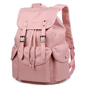 large waterproof computer laptop backpack 15.6 inch college school backpack travel hiking backpack for women (pink)