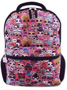 l.o.l. surprise! dolls girls 16″ school backpack (one size, black/pink)