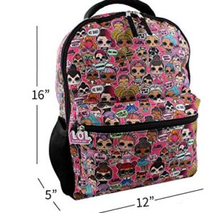 L.O.L. Surprise! Dolls Girls 16" School Backpack (One Size, Black/Pink)