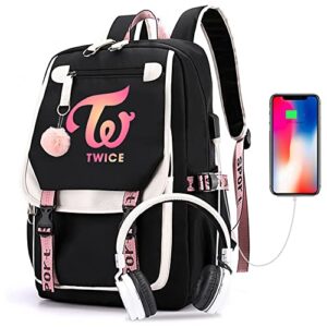 kpop twice school backpack merchandise, twice book bag casual backpack