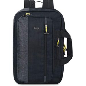 solo velocity 15.6 inch laptop hybrid backpack briefcase, navy/grey